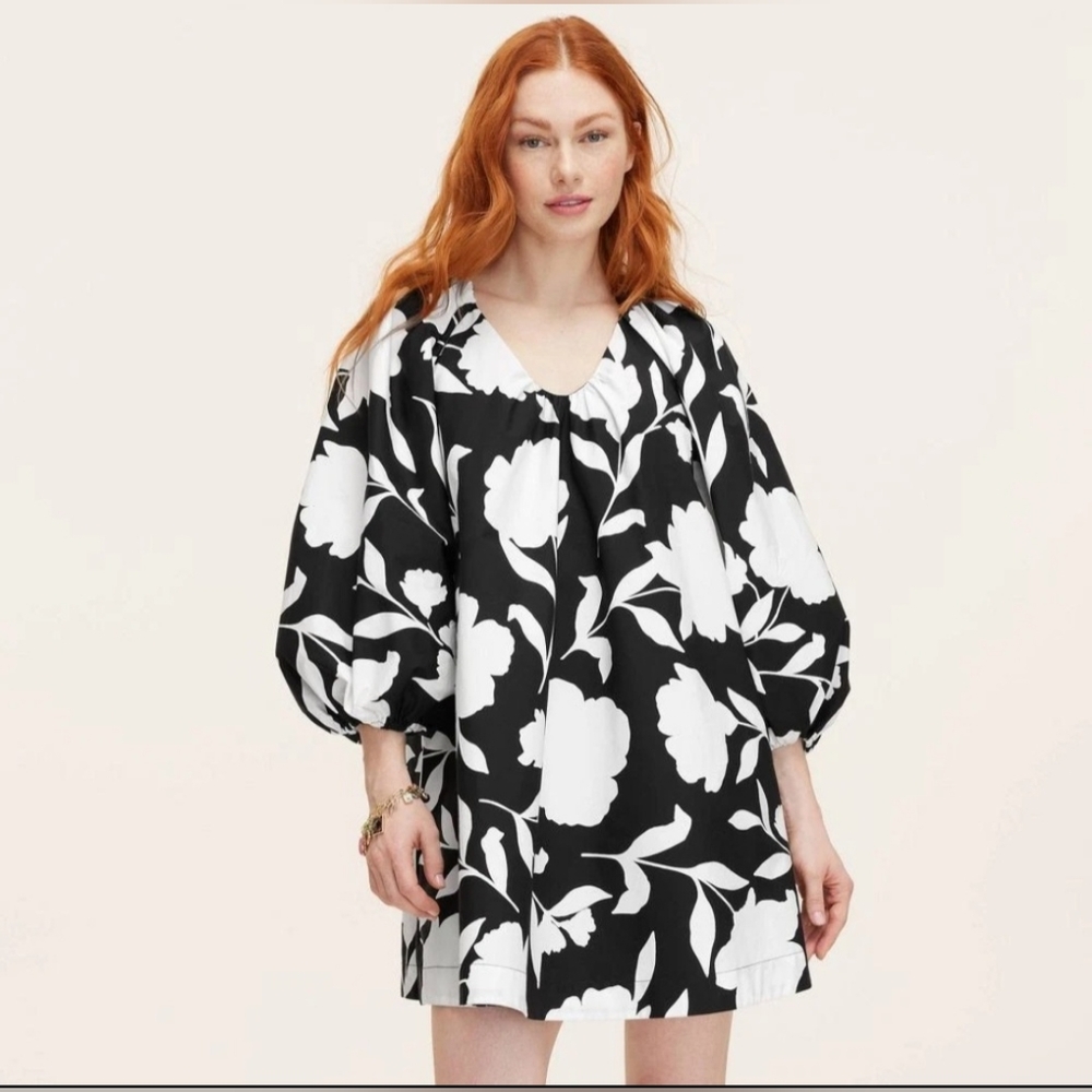 Women's Classic Rose Poplin Long Sleeve Mini Dress kate spade new york L